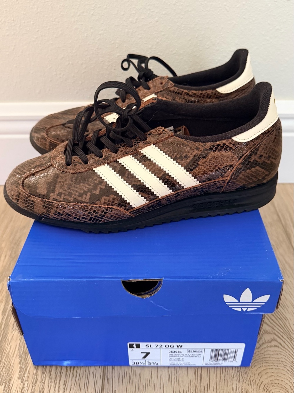 Adidas SL72 OG Brown Snakeskin 7 NIB